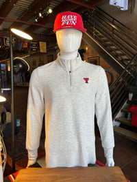 Texas Tech Waffle Q-Zip - Light Grey