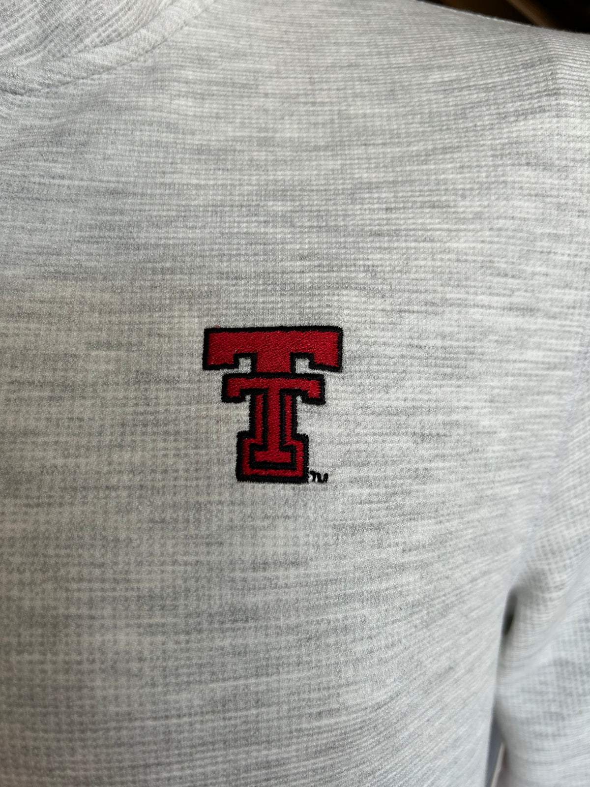 Texas Tech Waffle Q-Zip - Light Grey