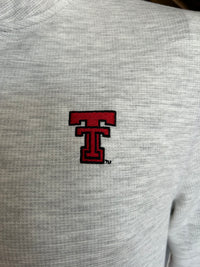 Texas Tech Waffle Q-Zip - Light Grey