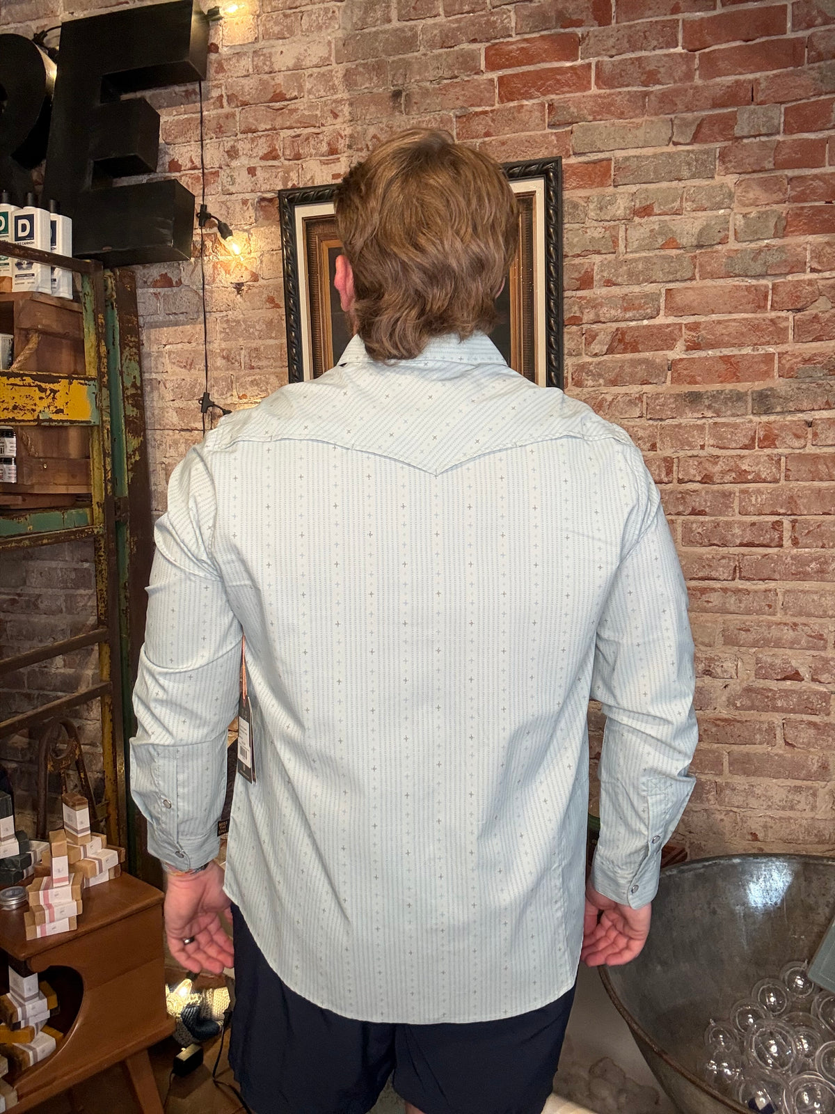H Bar B Tech LS - Supernova Stripe: Ash Blue