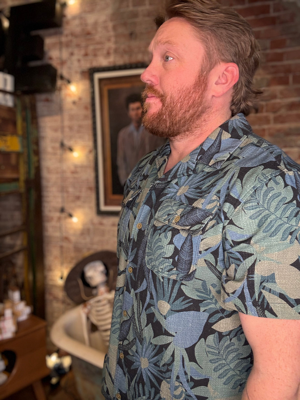 Shores Club Shirt: Tropical Dimension - Antique Black