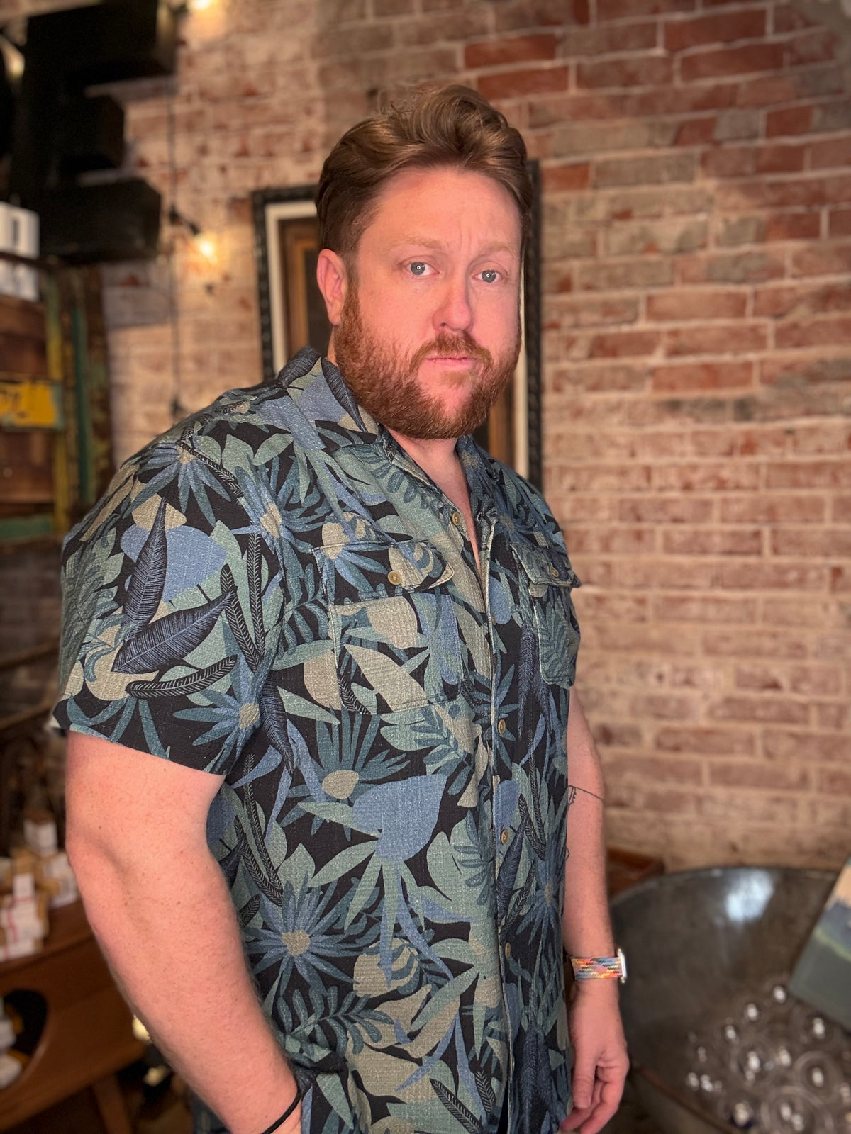 Shores Club Shirt: Tropical Dimension - Antique Black