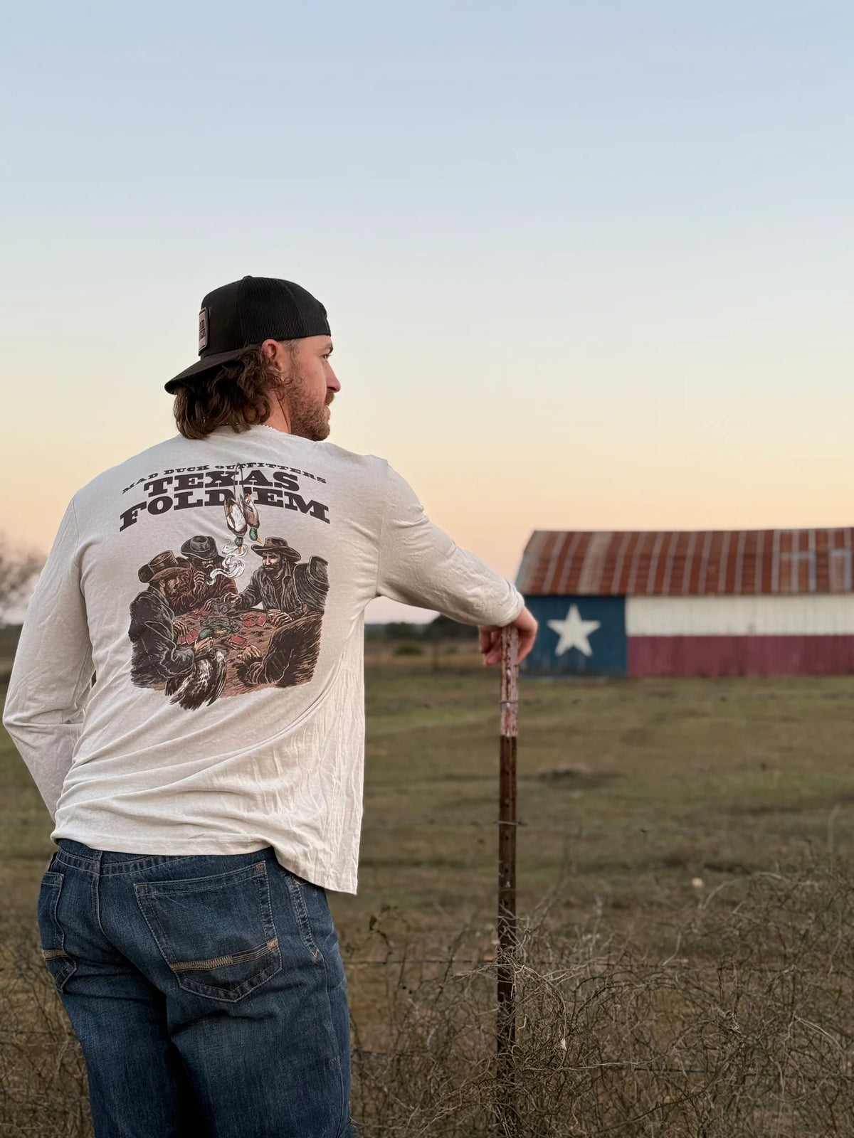 Texas Foldem L/S T-Shirt- Mad Duck