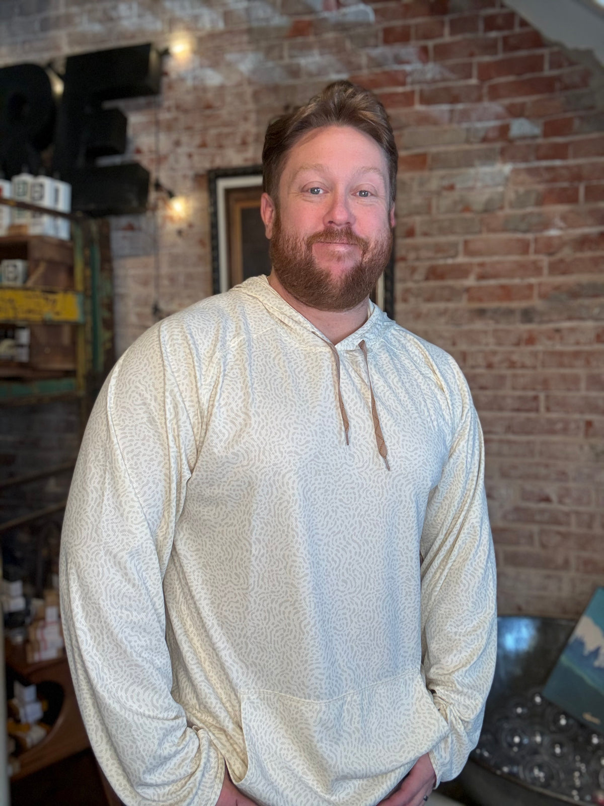 Loggerhead Hoodie - Pond Patterns: Bone