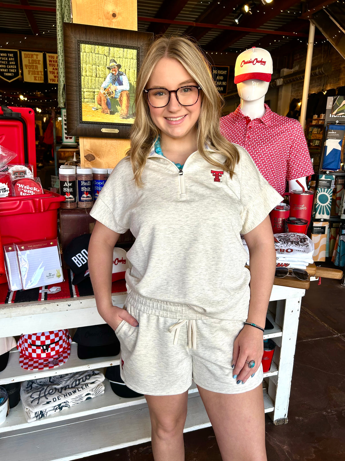 Super Soft Texas Tech  1/2-Zip