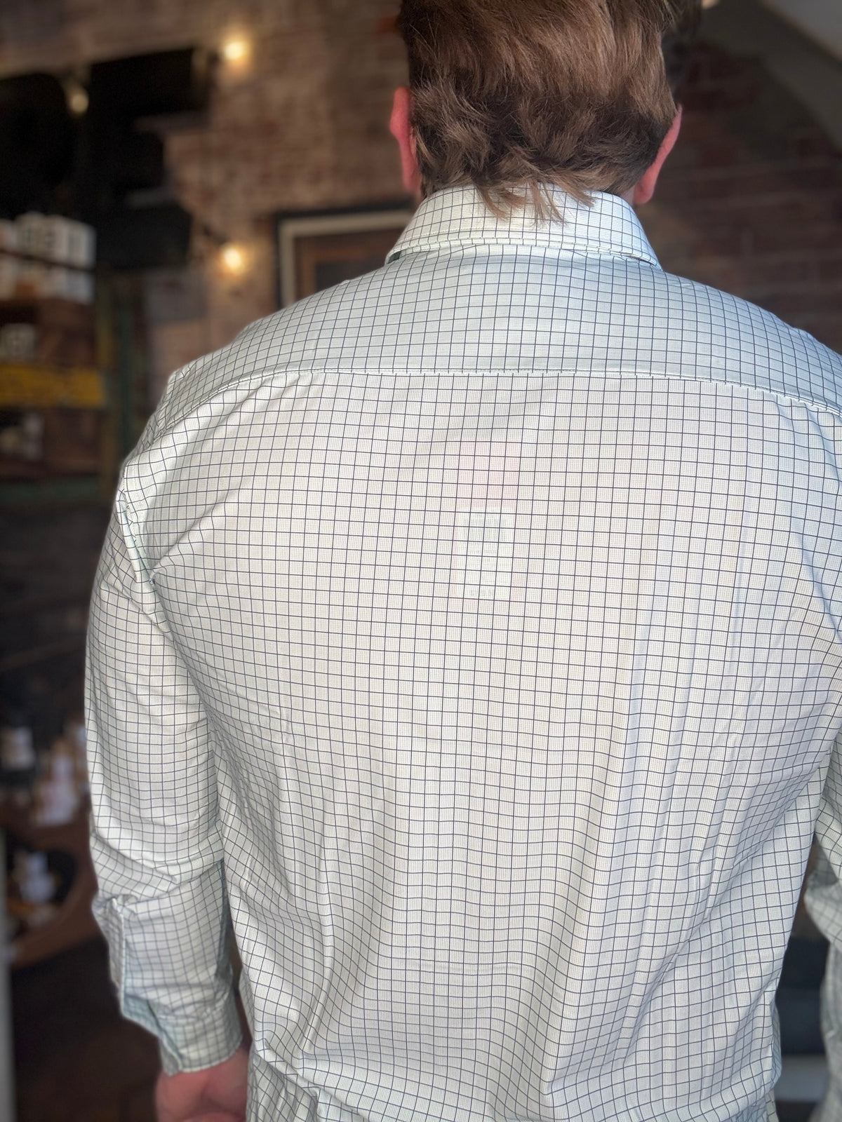 XC+ Flex LS Dress Knit - Green Windowpane