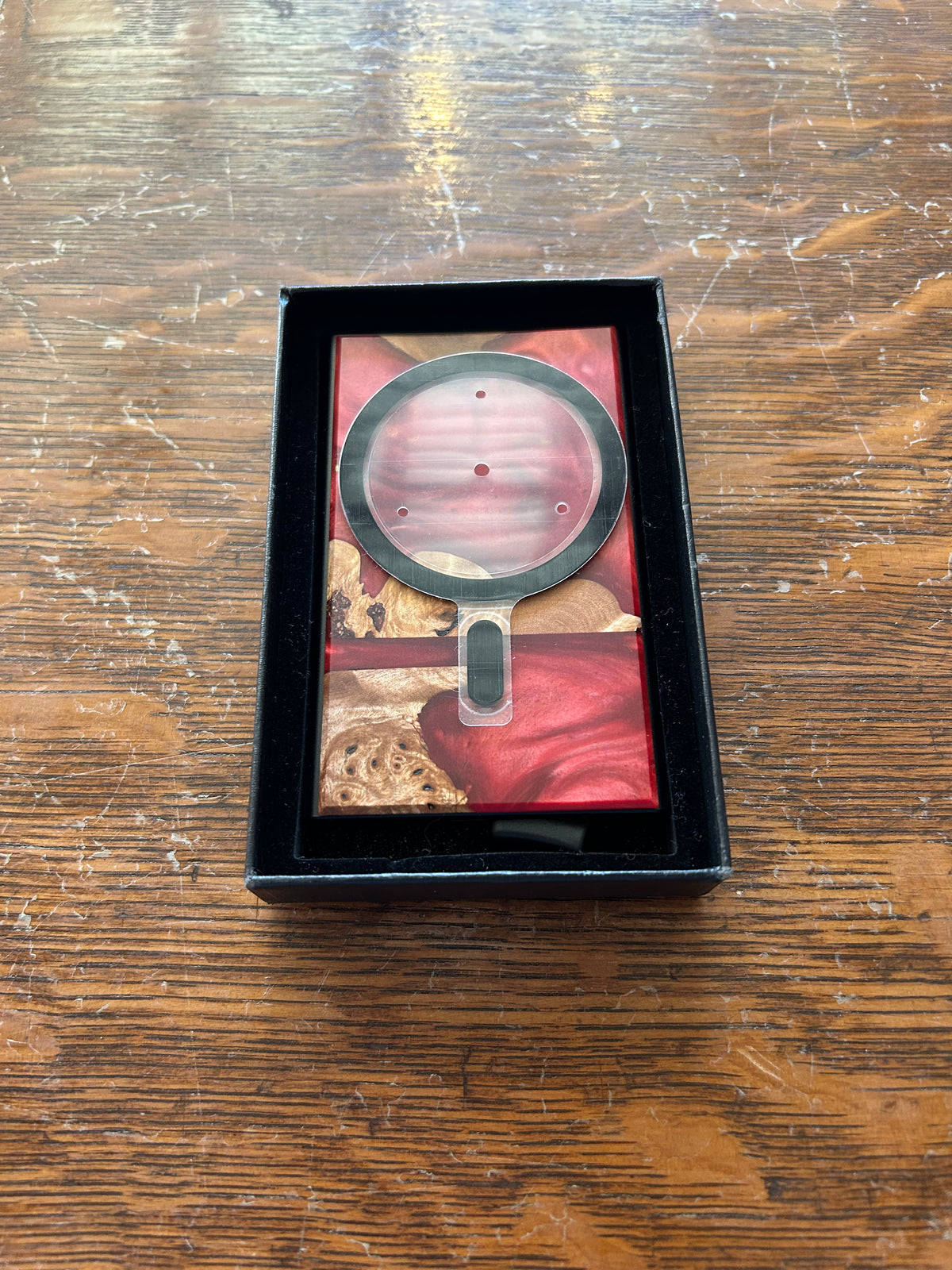 Wood and Resin Magnetic Wallet