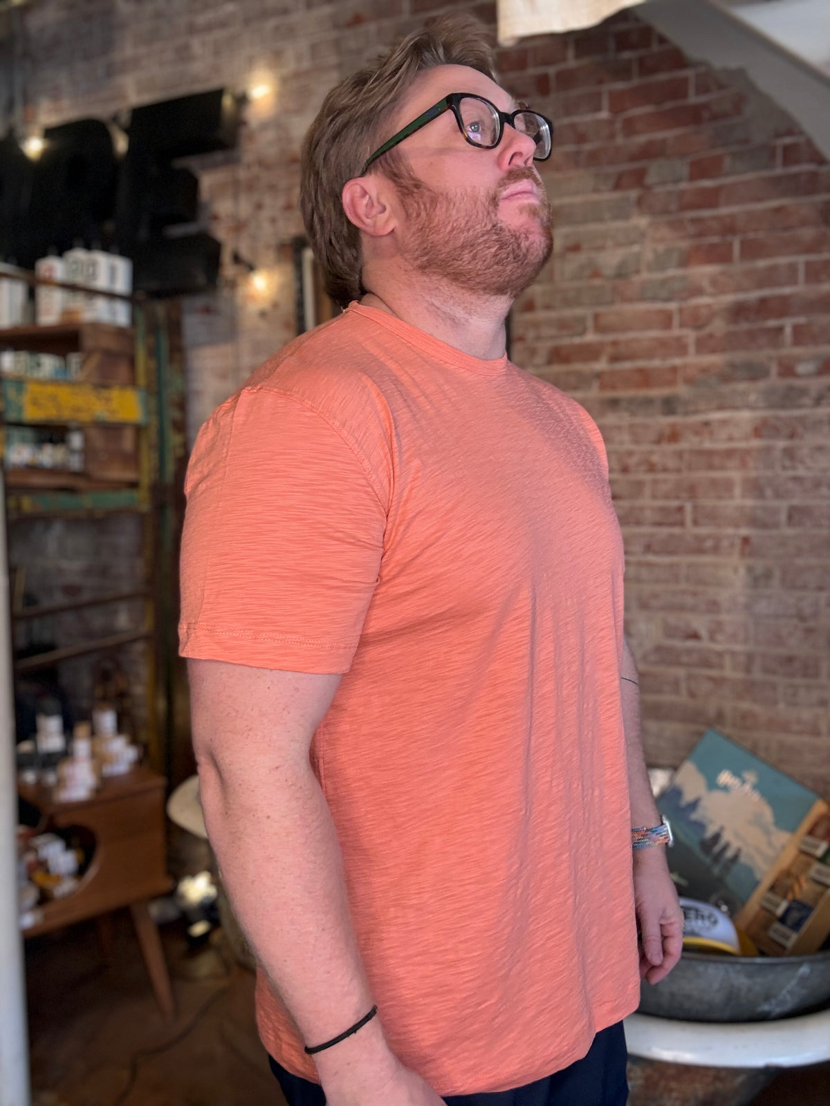 Burnt Coral Pima Tee - Baja Llama