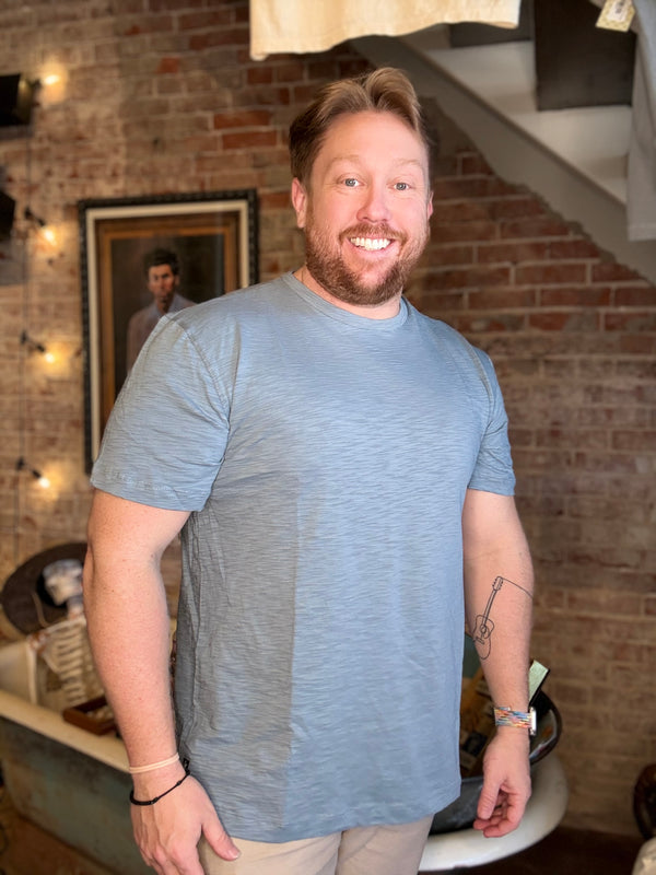 Steel Blue Pima Tee - Baja Llama