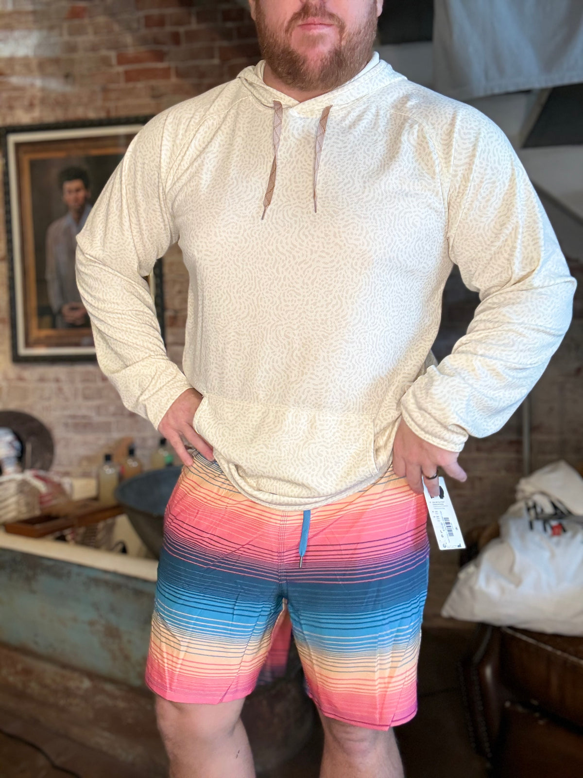 Swim Trunk 7" - Hazy Stripe Sunset