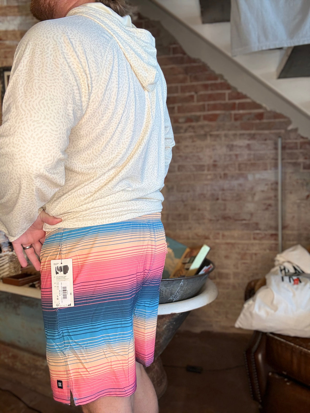 Swim Trunk 7" - Hazy Stripe Sunset