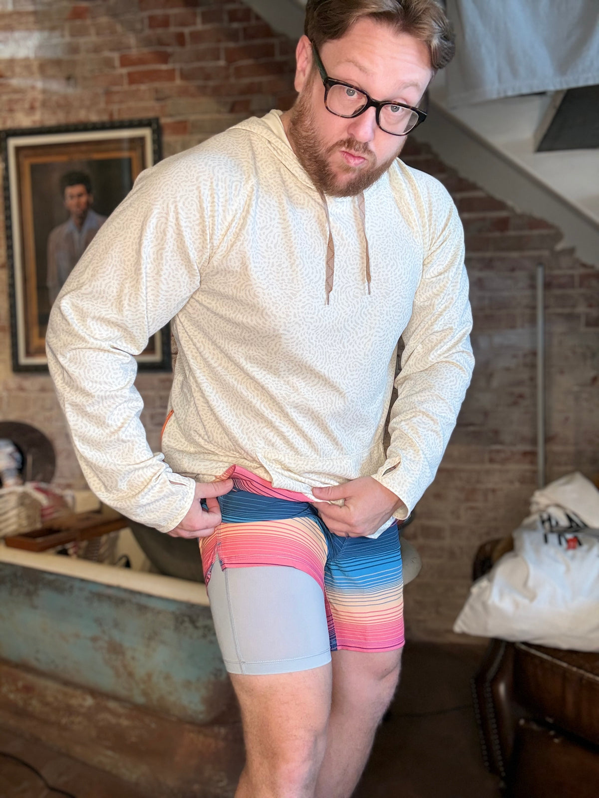 Swim Trunk 7" - Hazy Stripe Sunset