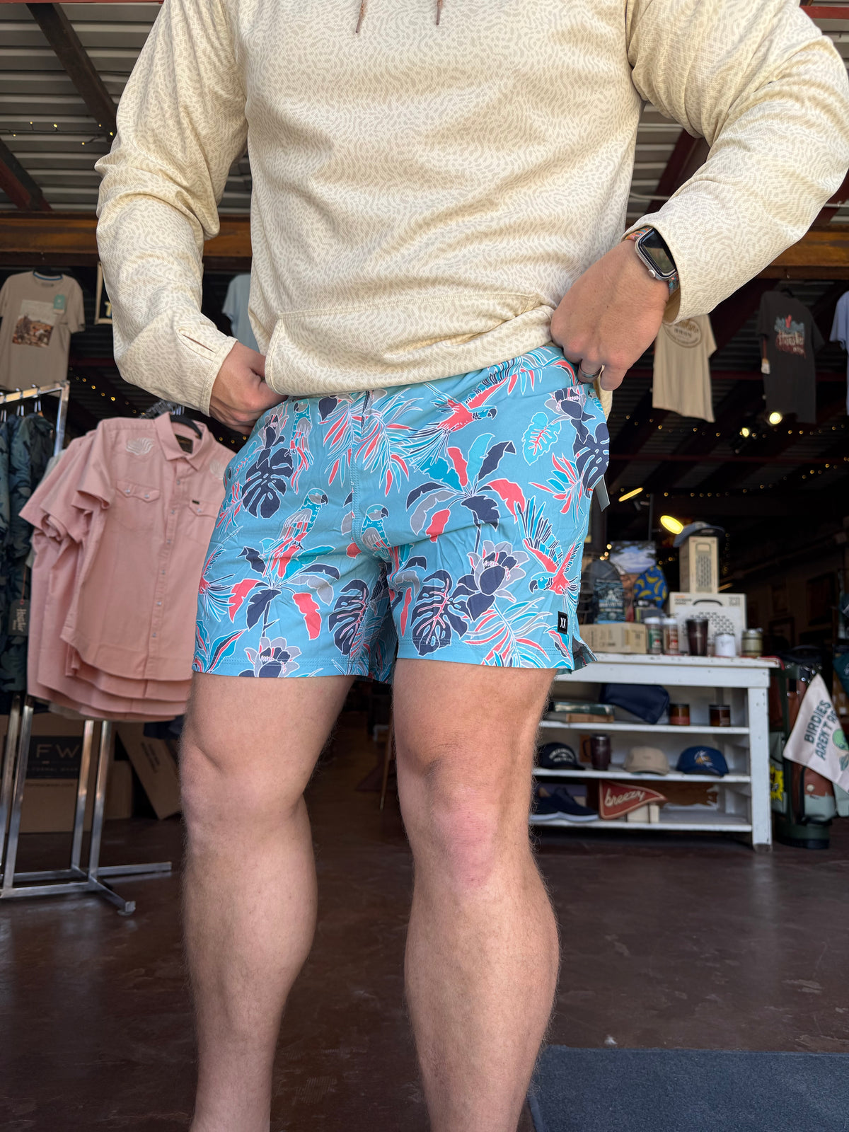Swim Trunk 5" - Island Tropics Blue