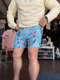Swim Trunk 5" - Island Tropics Blue