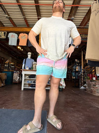 Swim Trunk 5" - Hazy Stripe Aqua