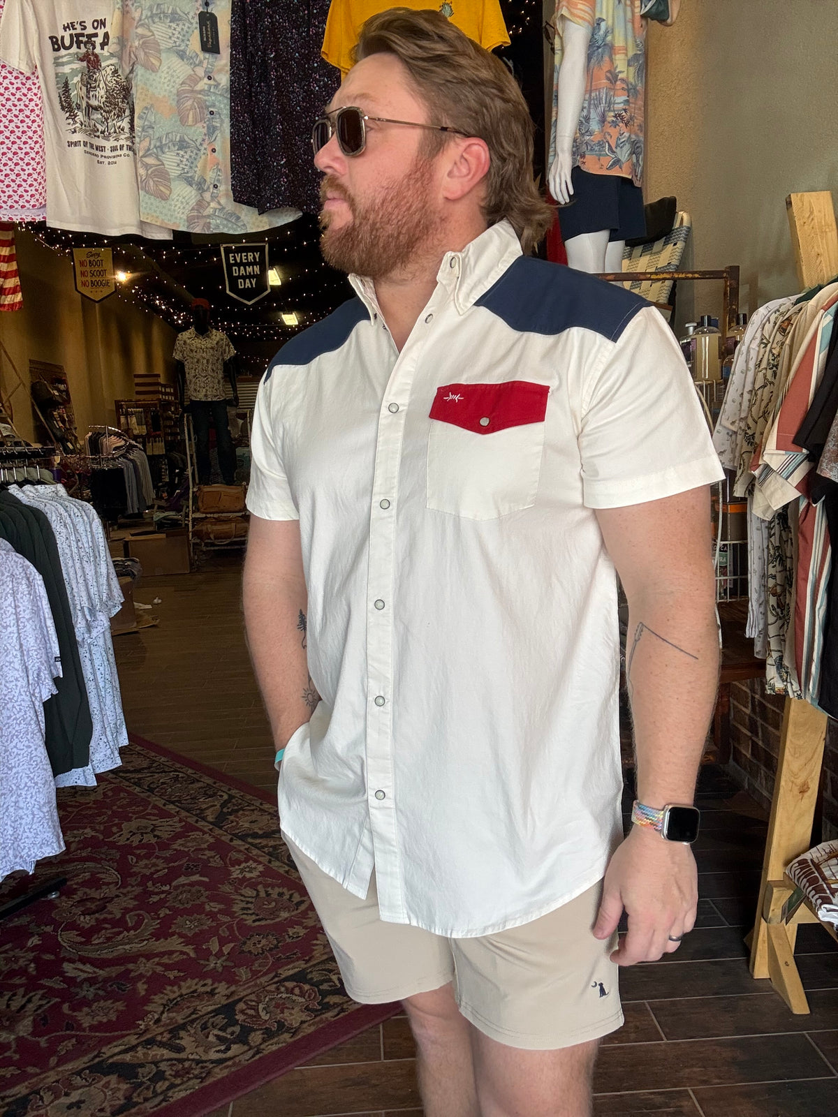 Ranger Pearl Snap- S/S TS White