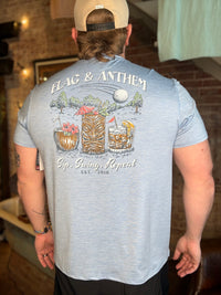 "Sip, Swing, Repeat" SS Tee - Light Blue