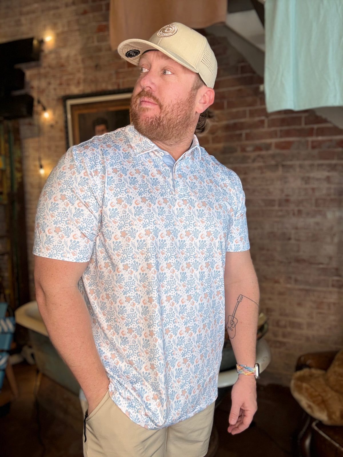 MVP Polo - Blue/Coral Floral