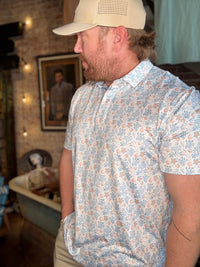 MVP Polo - Blue/Coral Floral