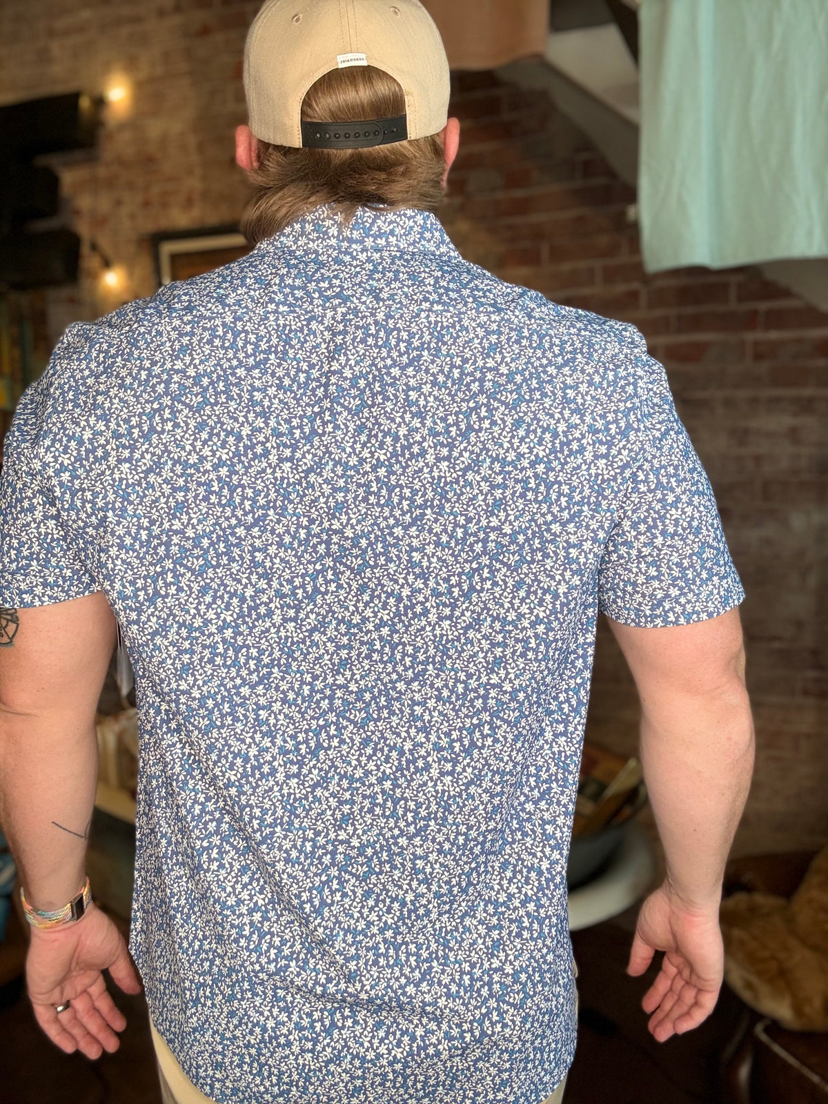 Mableton Floral SS Shirt - Blue/White