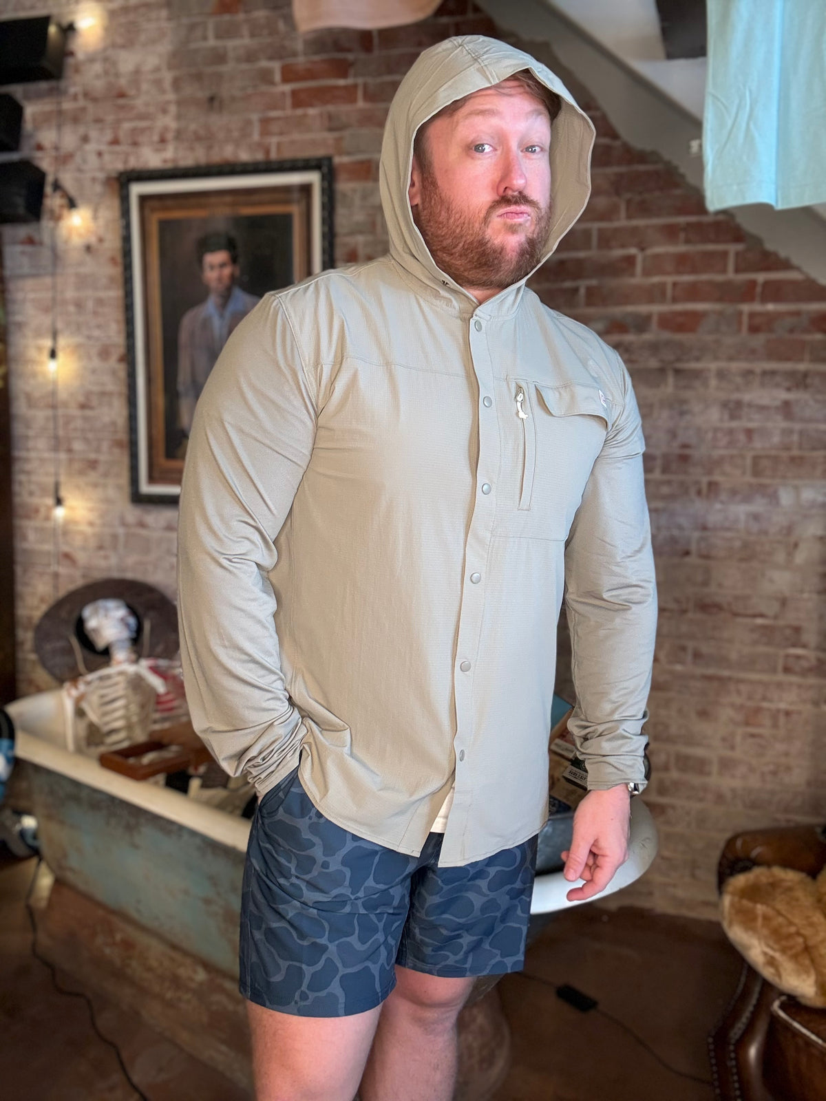 Cast Fishing Hoodie - Moss