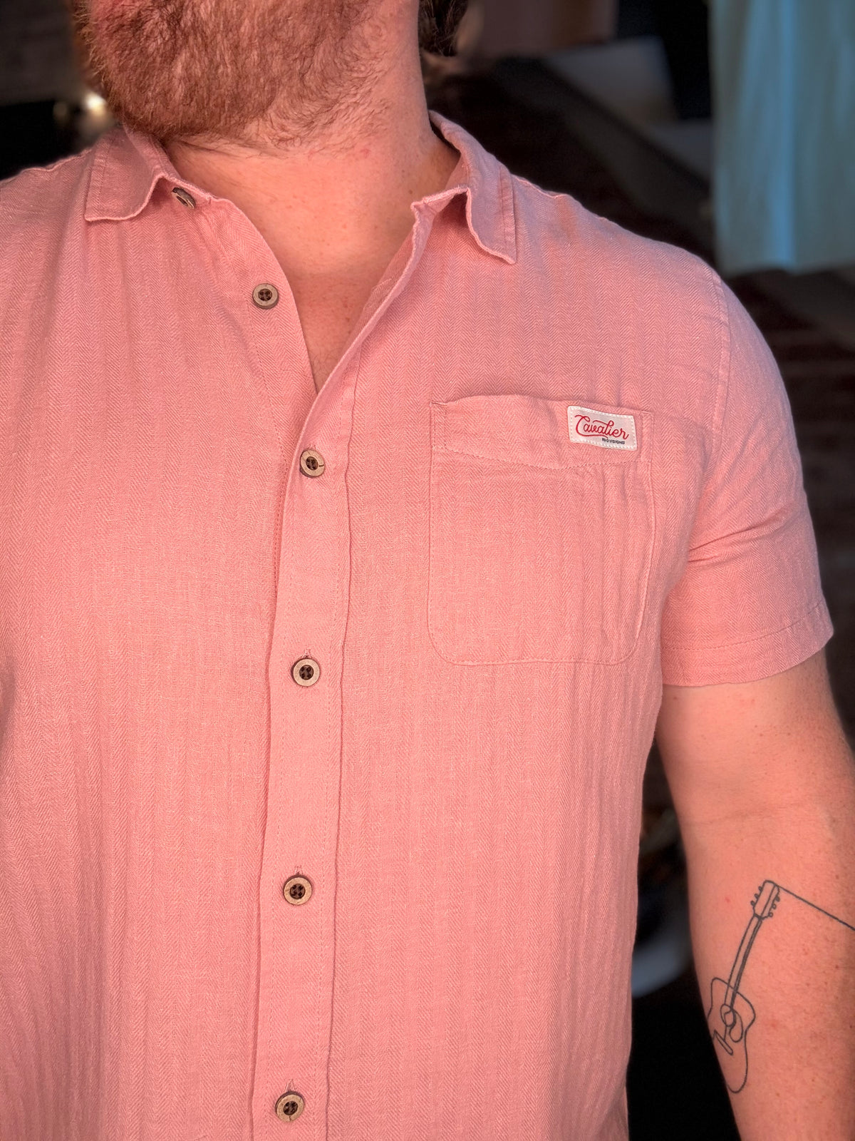 Brando Button Up - Salmon