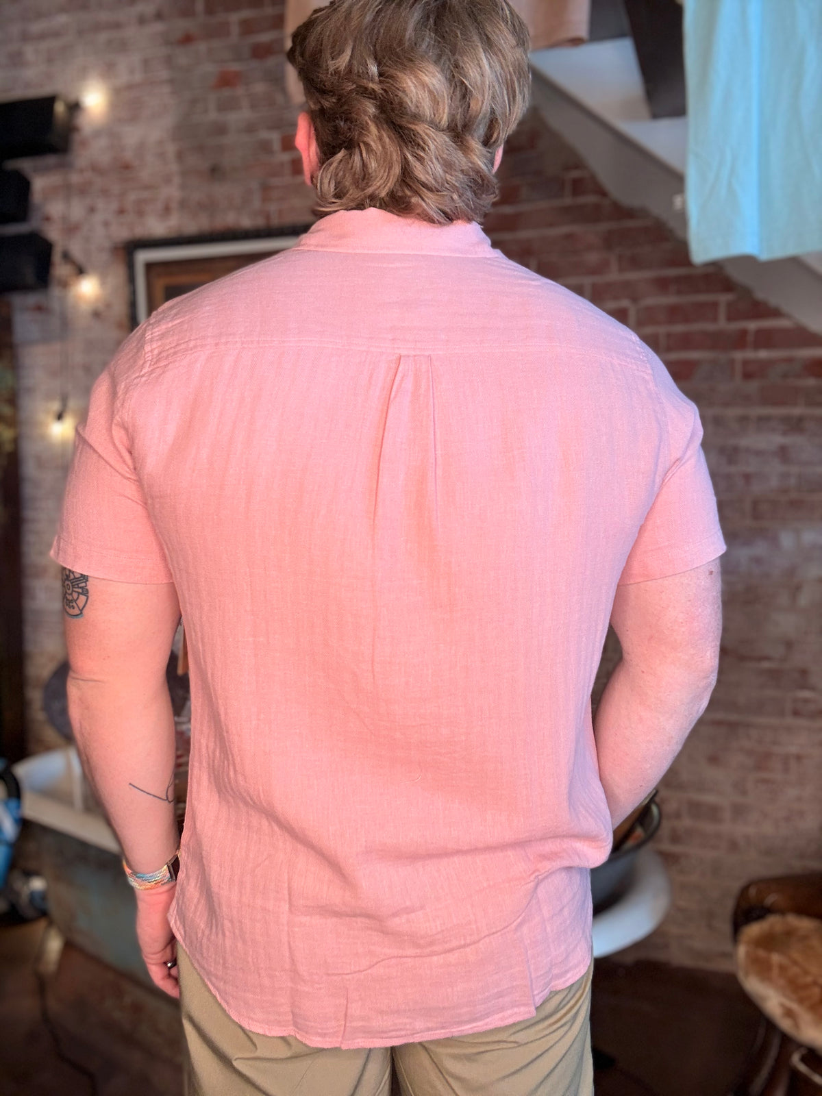 Brando Button Up - Salmon