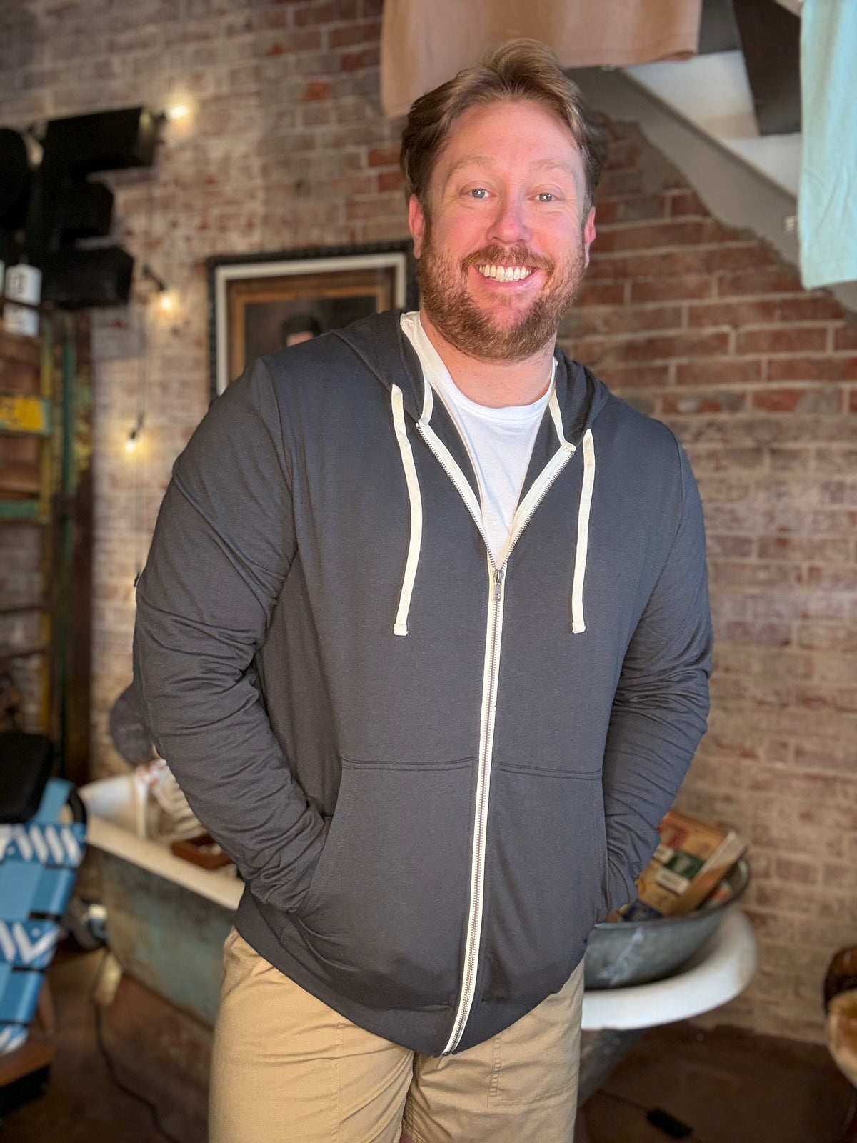 Piven Zip Up Hoodie - Charcoal