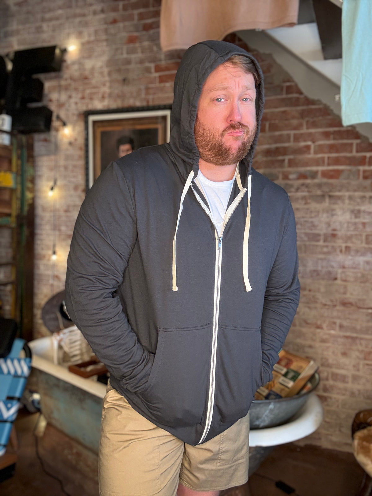 Piven Zip Up Hoodie - Charcoal