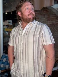 Orleans SS Striped Shirt - Cream
