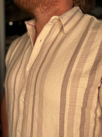 Orleans SS Striped Shirt - Cream