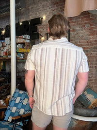 Orleans SS Striped Shirt - Cream