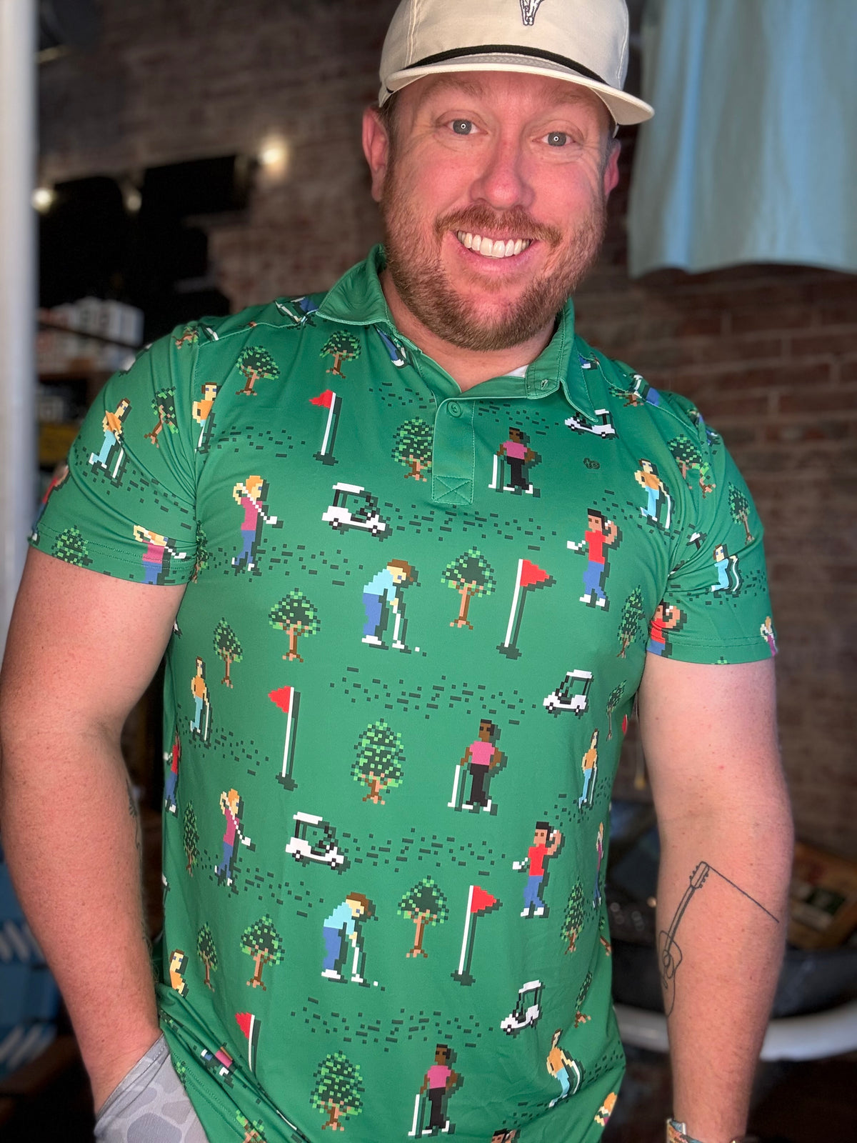 8-Bit Birdie Men's Golf Polo