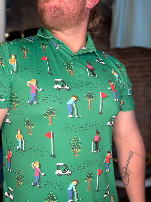 8-Bit Birdie Men's Golf Polo