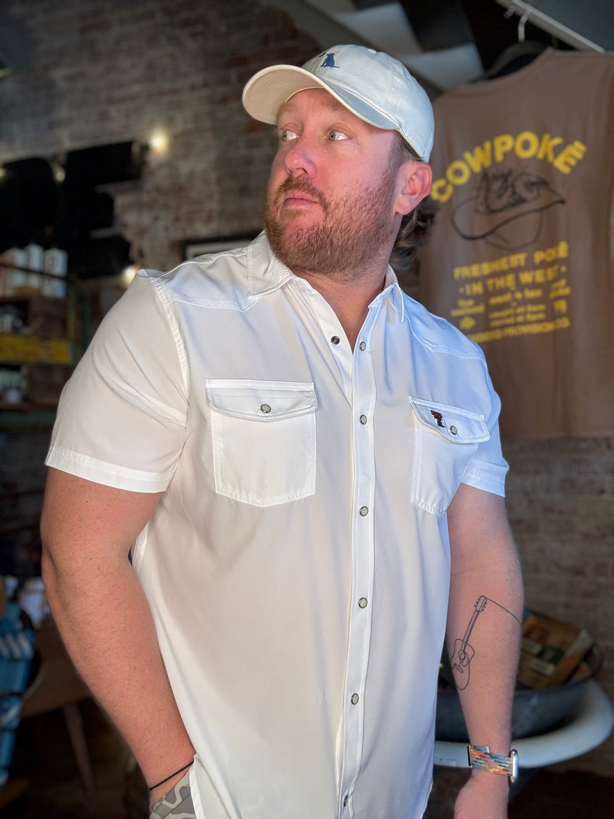 Texas Tech Perf. Western Shirt - White