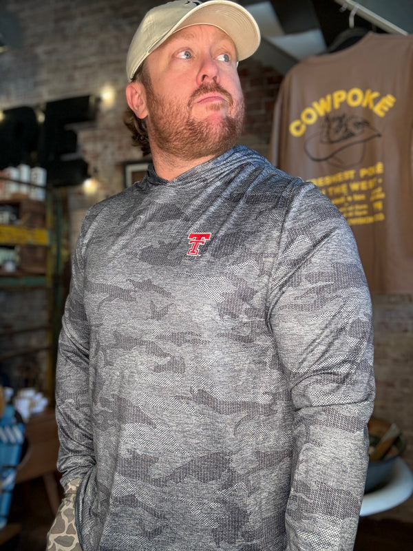 Texas Tech Perf. Camo Hoodie - Charcoal
