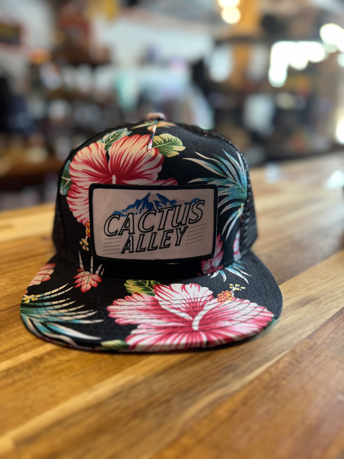 "Mountain" Black Floral/ Black Mesh Snapback - Cactus Alley