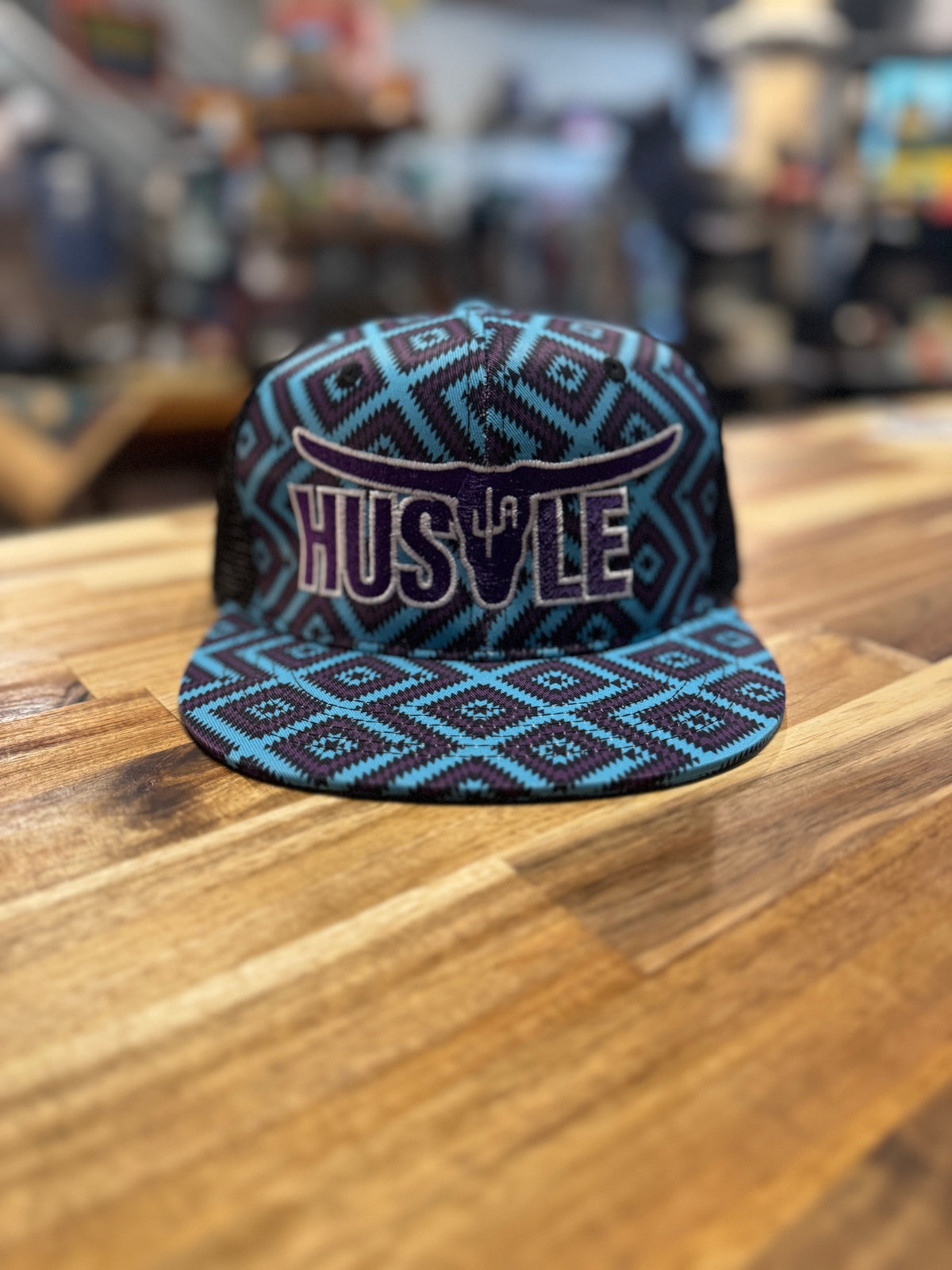 Purple Diamond Aztec/ Black Mesh - Hustle - Cactus Alley