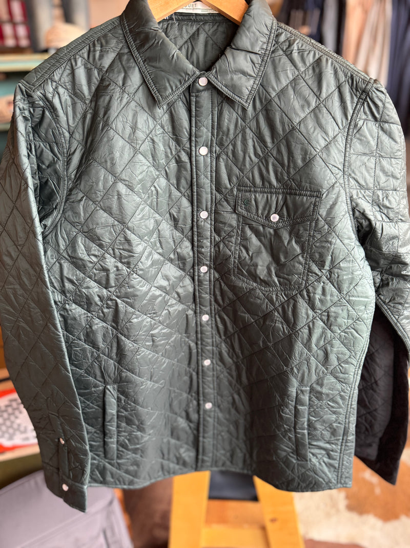 Quilted Shacket - Hunter Green