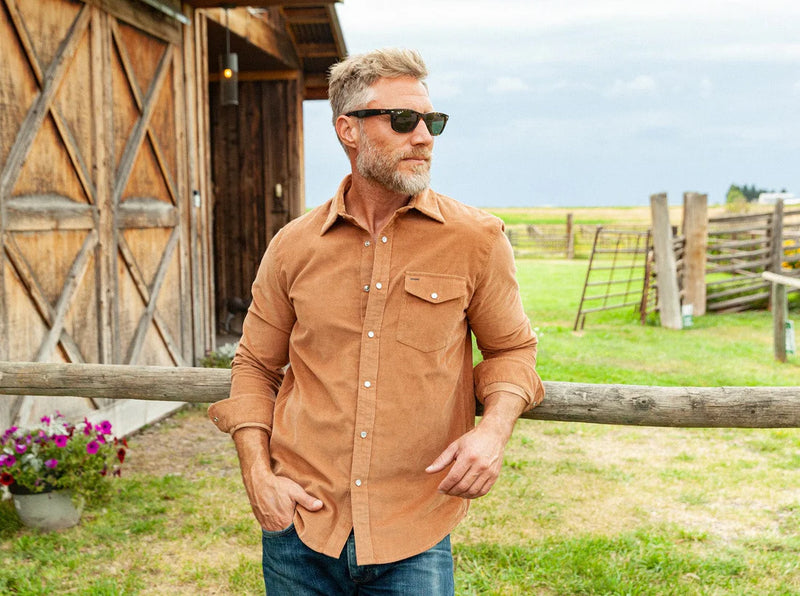 Corduroy Pearl Snap LS - Whiskey Business