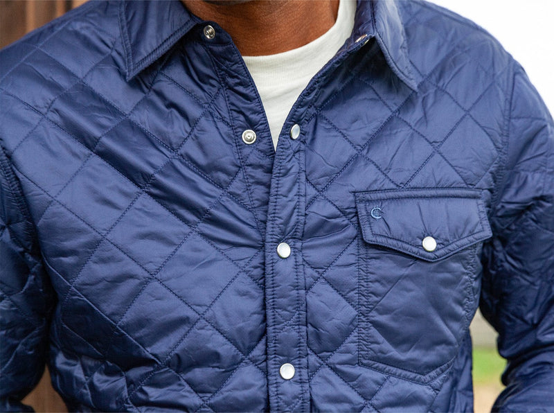 Quilted Shacket - Navy