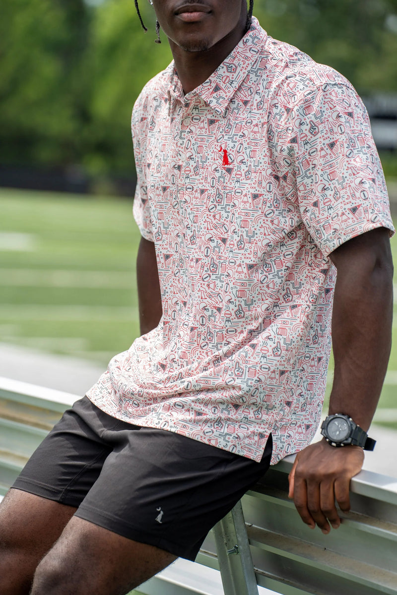 Collegiate Game Day Polo - Red/Black