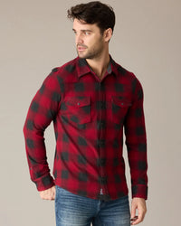 Hero Stretch Flannel - Red/Charcoal