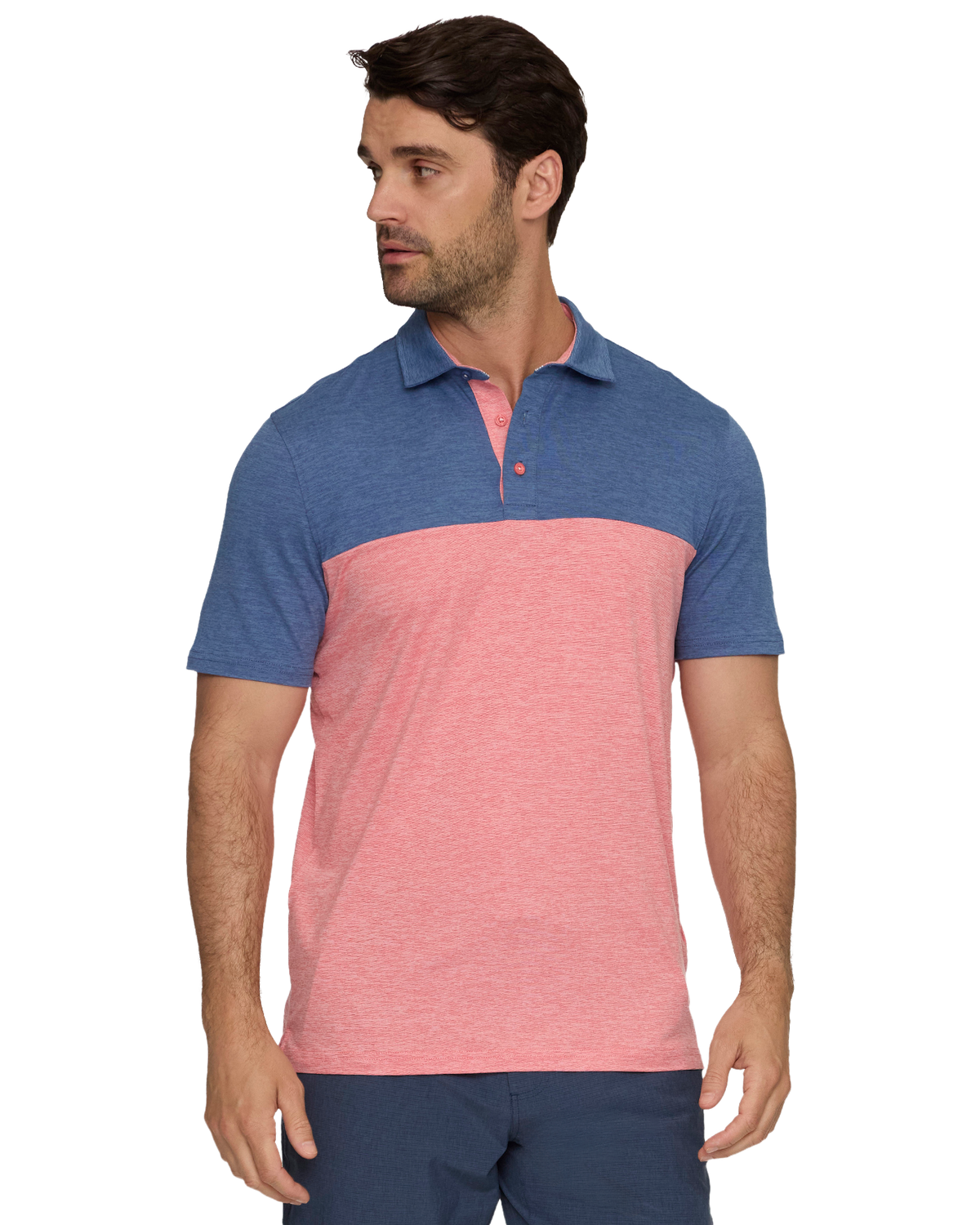 Elite Perf. Polo - Red/Blue Heather