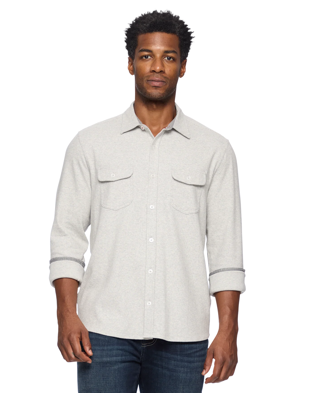 Hero Stretch Flannel - Light Grey