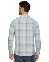 Hero Stretch Flannel - Light Blue/Cream