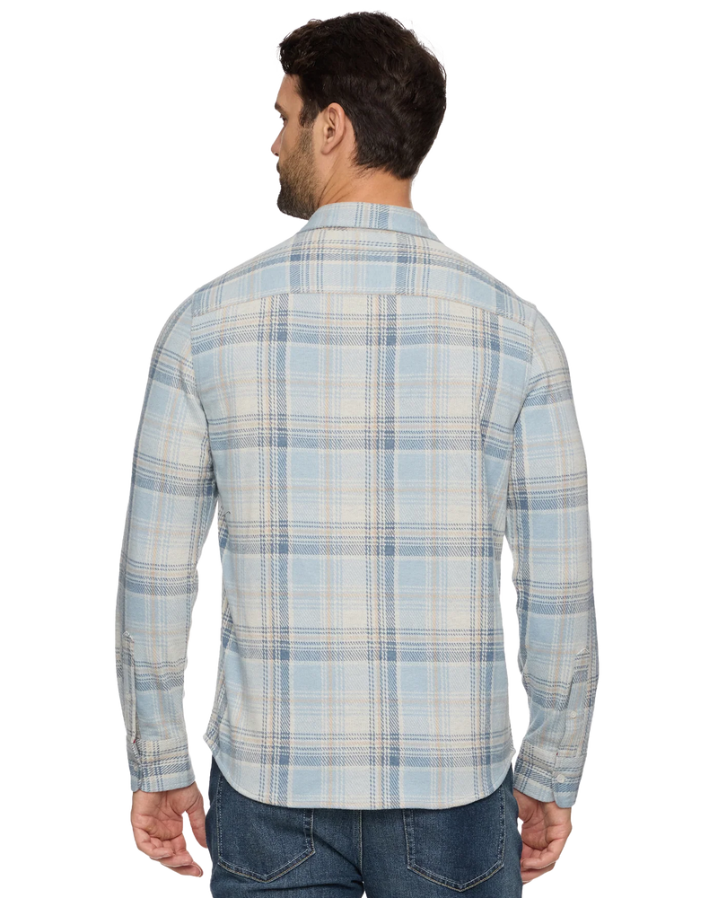 Hero Stretch Flannel - Light Blue/Cream