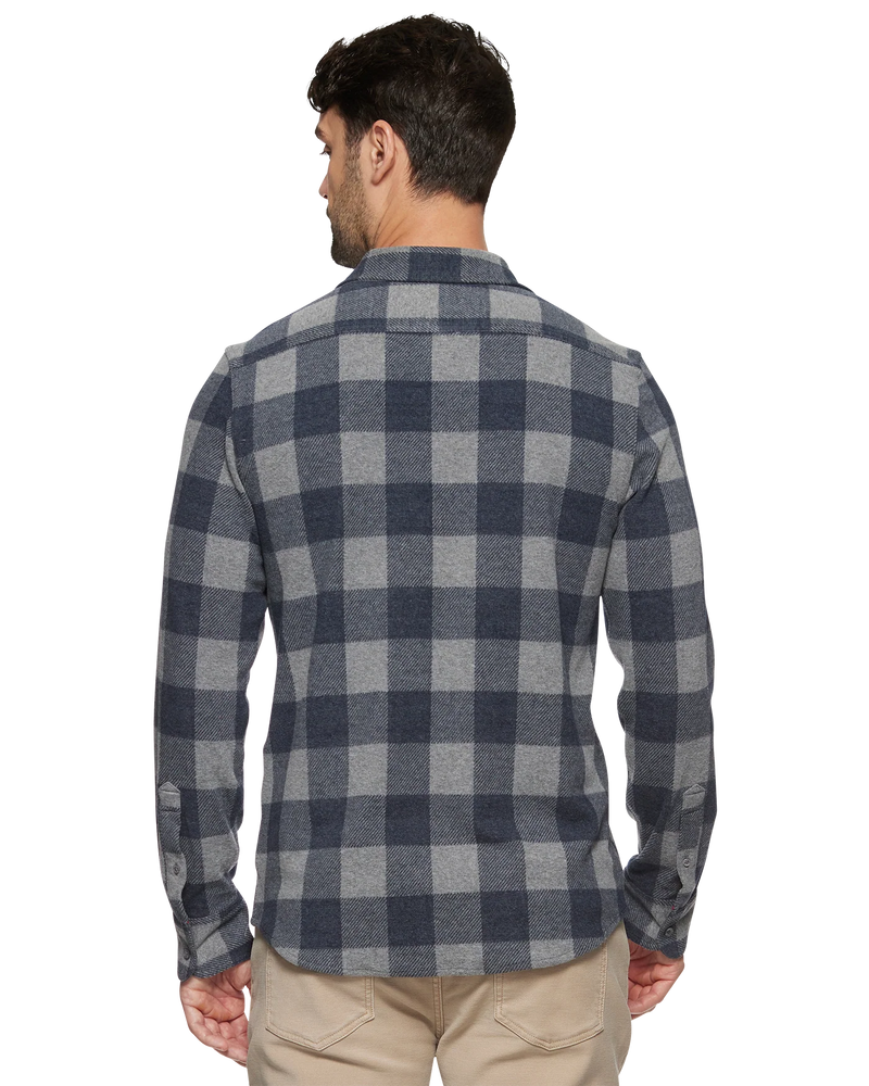 Hero Stretch Flannel - Navy/Grey