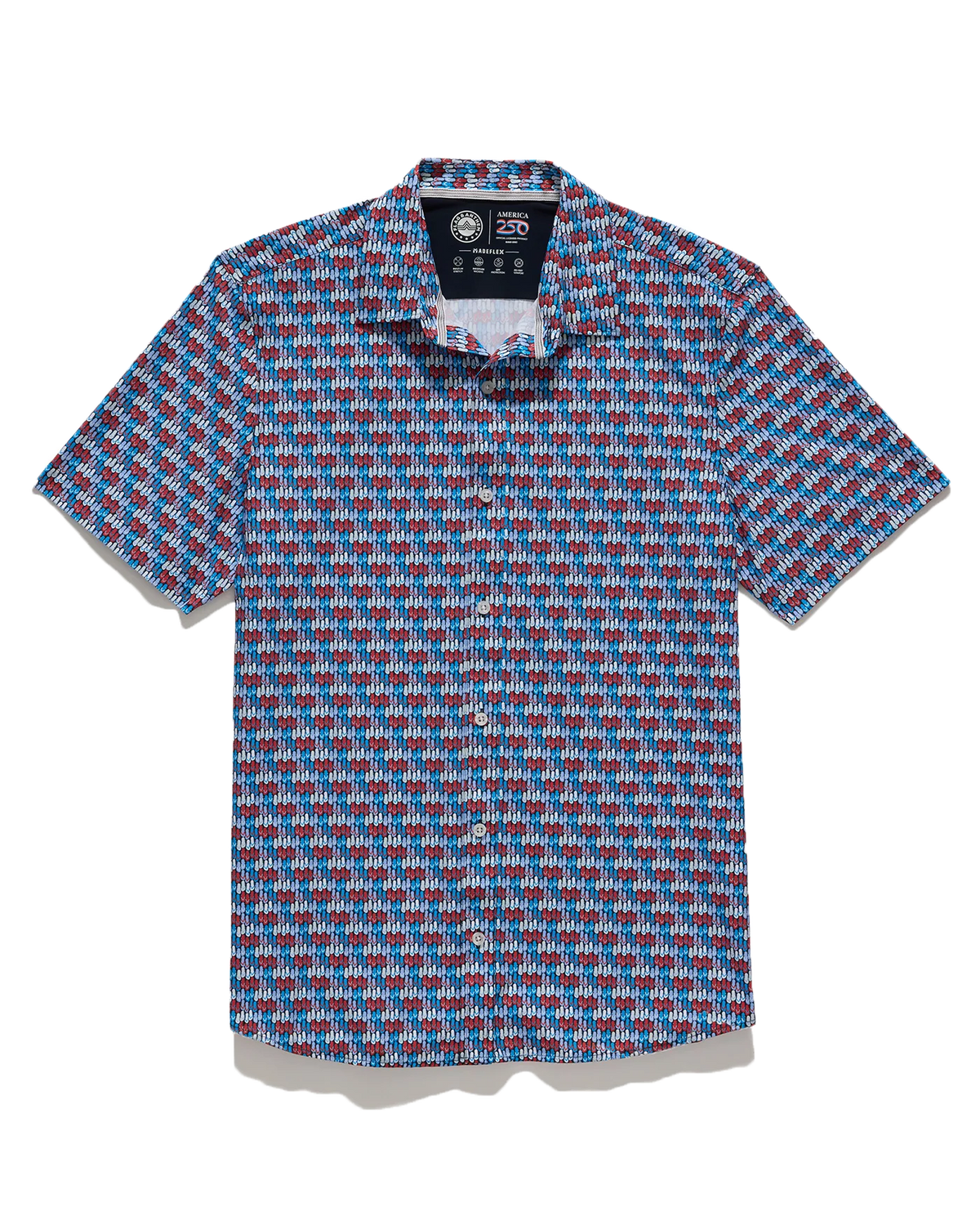 Journey Stretch Shirt - Blue/Red/White Flip Flop