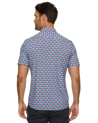 Journey Stretch Shirt - Blue/Red/White Flip Flop